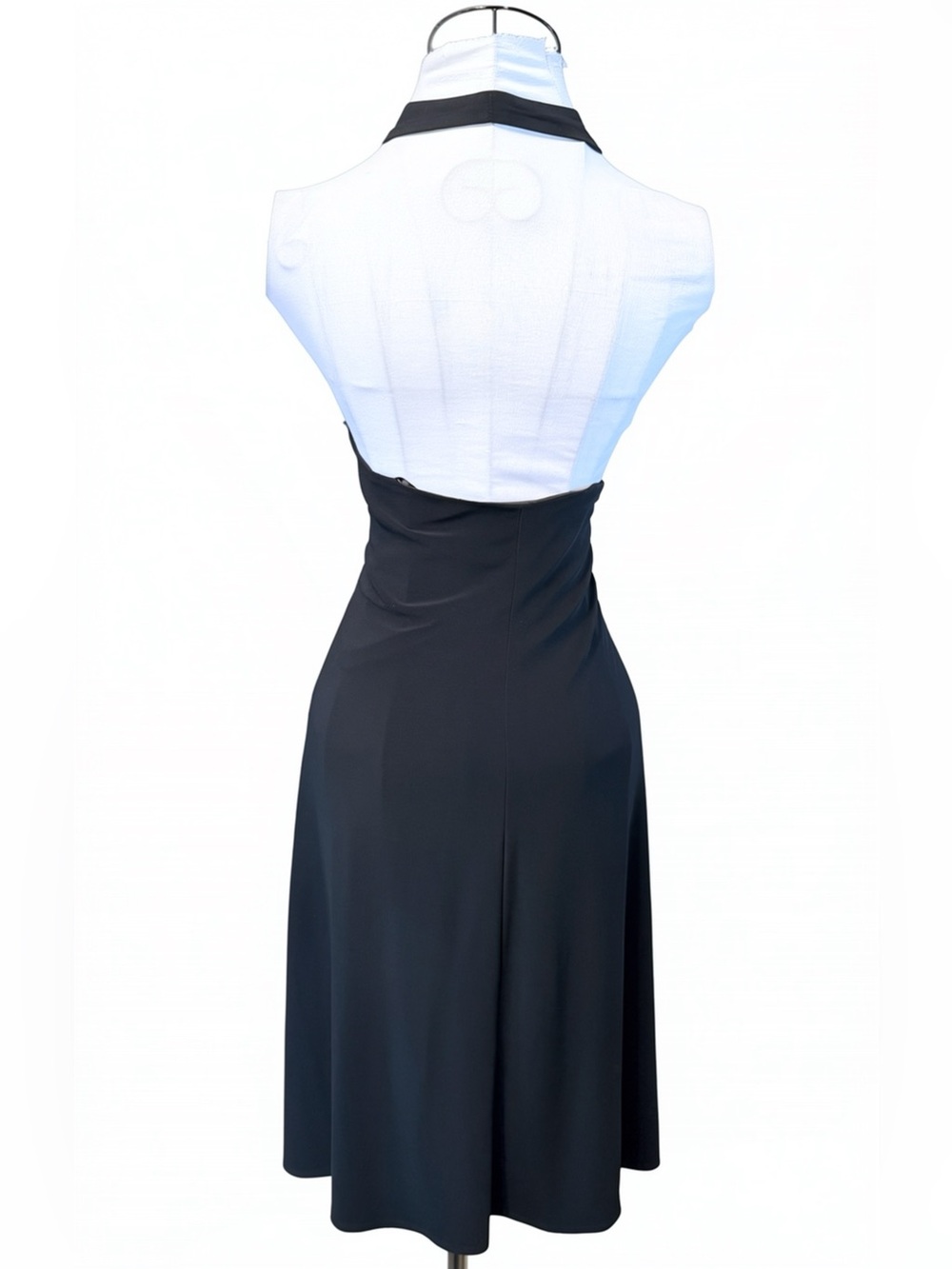 Laundry by Shelli Segal Black Plunging Ring Halter Midi Dress HOCO 10 - Picture 5 of 6
